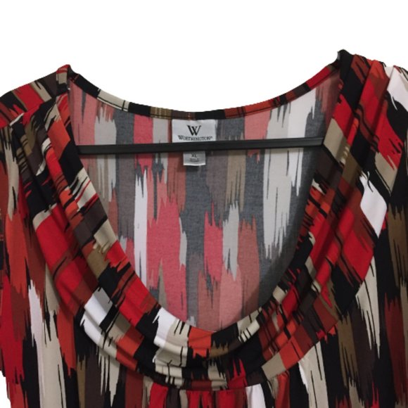 Worthington Women Red Blouse - Picture 3 of 7